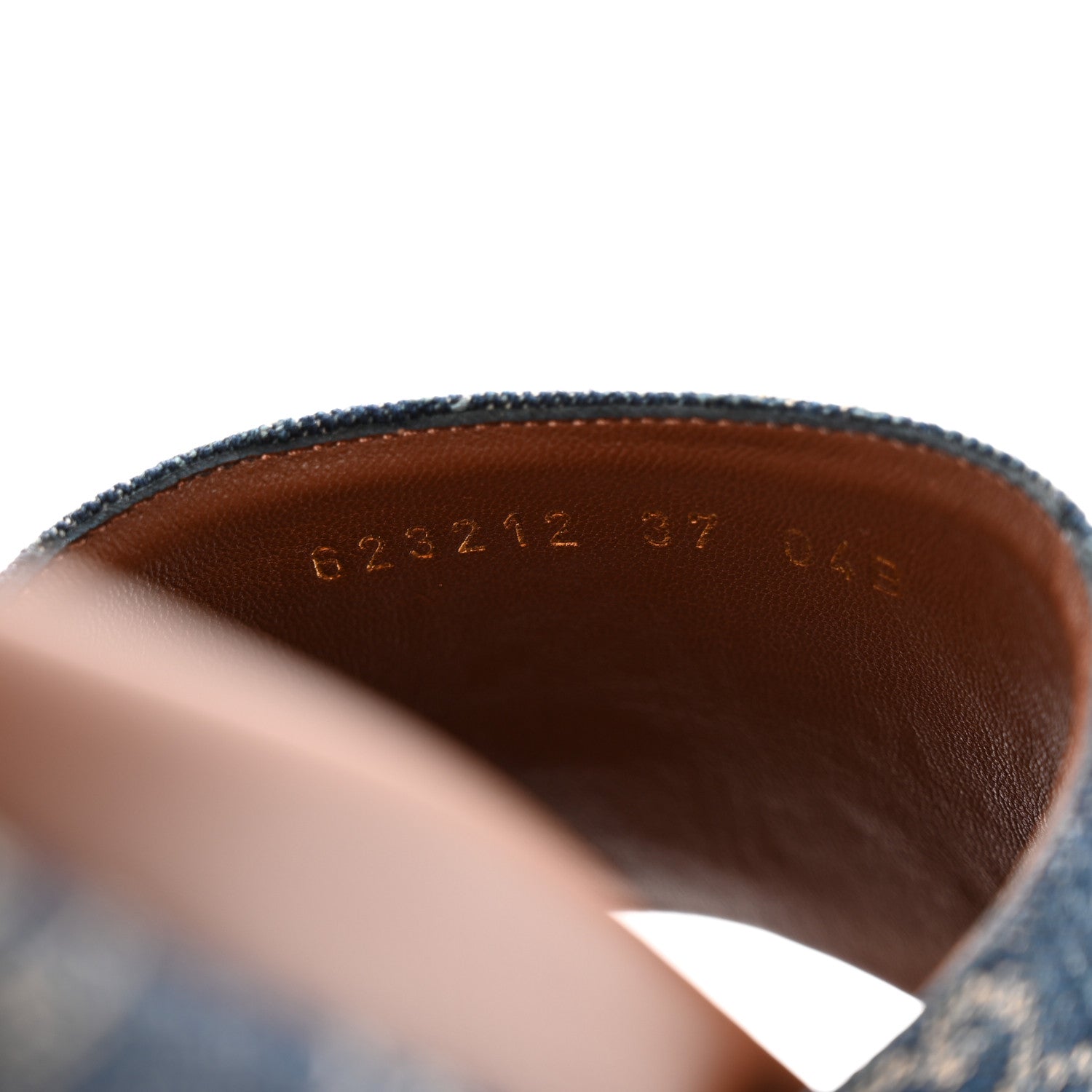 Gucci New Denim GG Monogram Angelina Platform 55mm Slide Sandals 37 Blue Tea 9 of 10