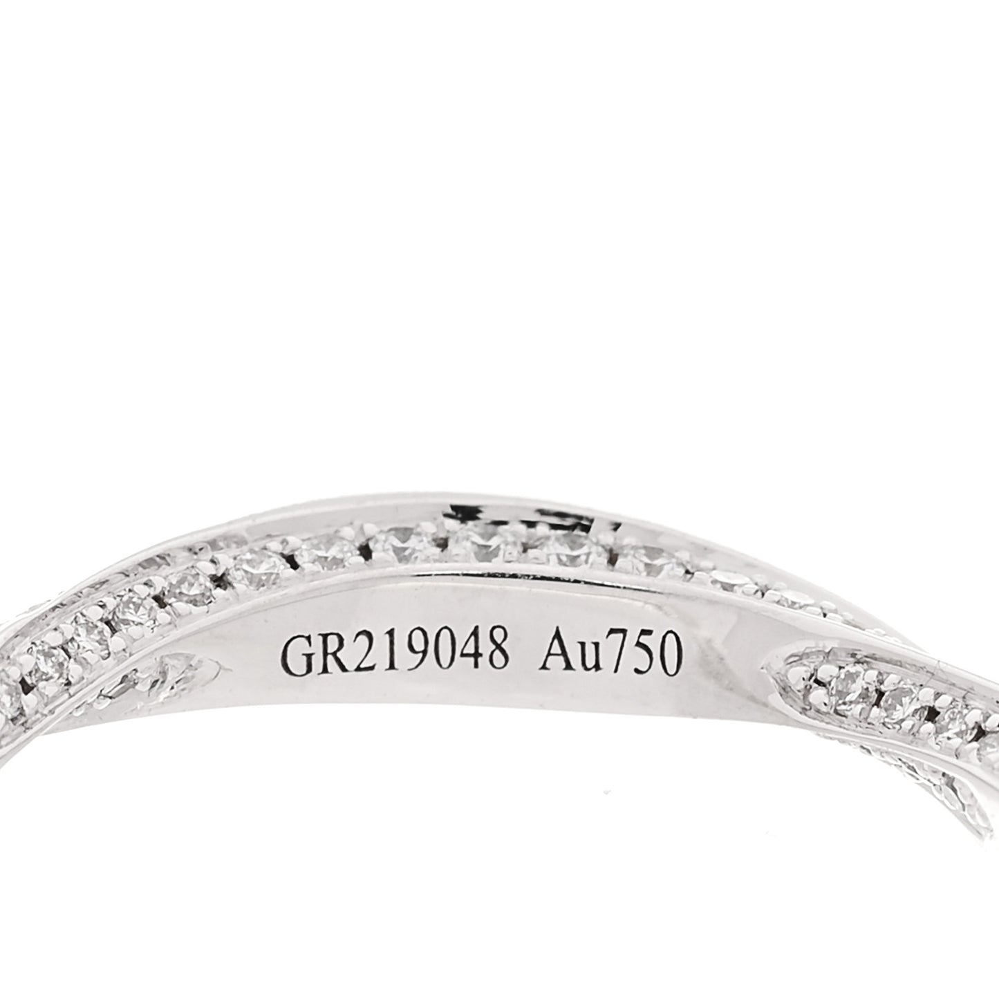 18K White Gold Diamond Spiral Pave Band Ring 46 3.75