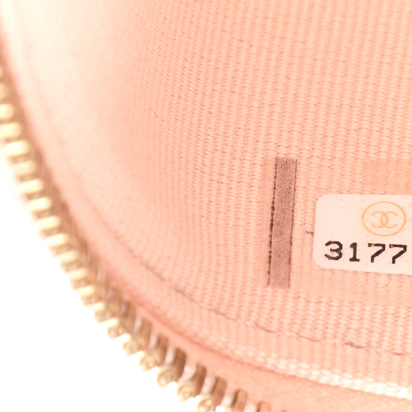 Caviar Quilted Small Vanity Case With Chain Light Beige