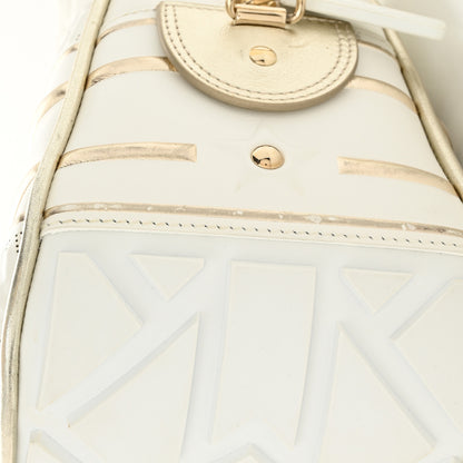 Christian Dior Perforated Calfskin Medium Dior Vibe Classic Bowling Bag White Gold 15 of 15