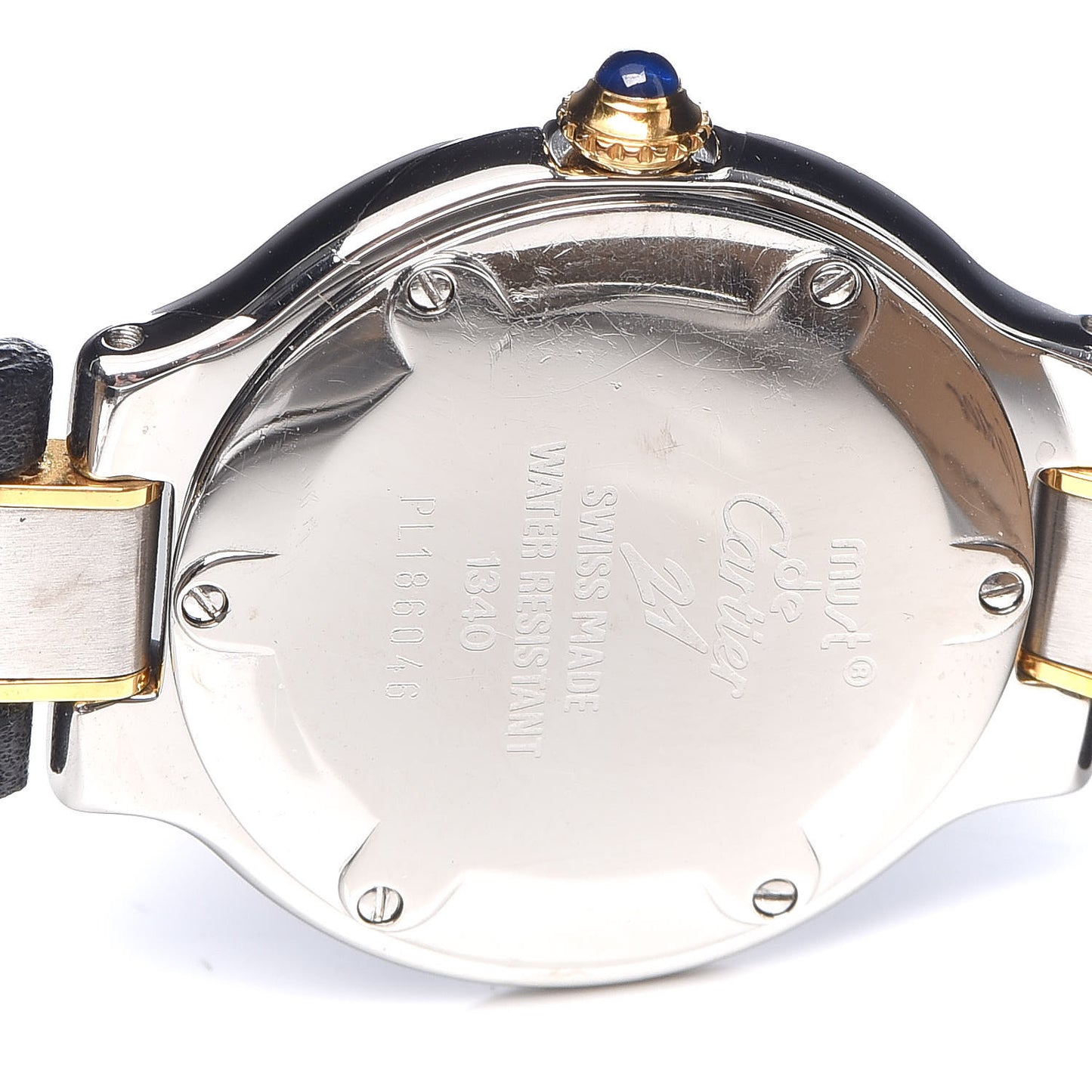 Stainless Steel 18K Yellow Gold Calfskin 28mm Must De 21 Quartz Watch