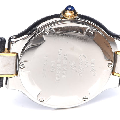 Cartier Stainless Steel 18K Yellow Gold Calfskin 28mm Must De 21 Quartz Watch 6 of 11