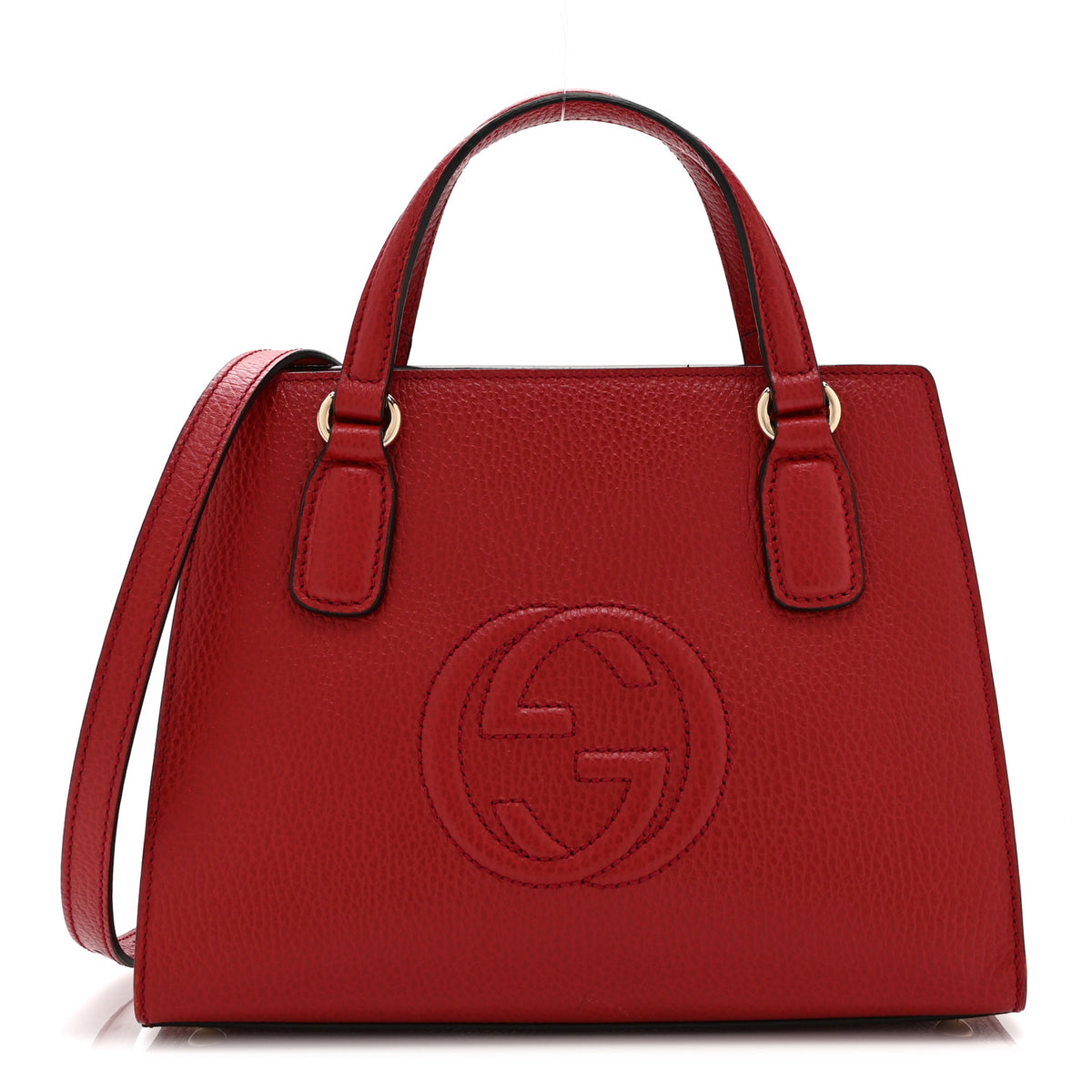 Dollar Calfskin Medium Soho Top Handle Satchel Hibiscus Red
