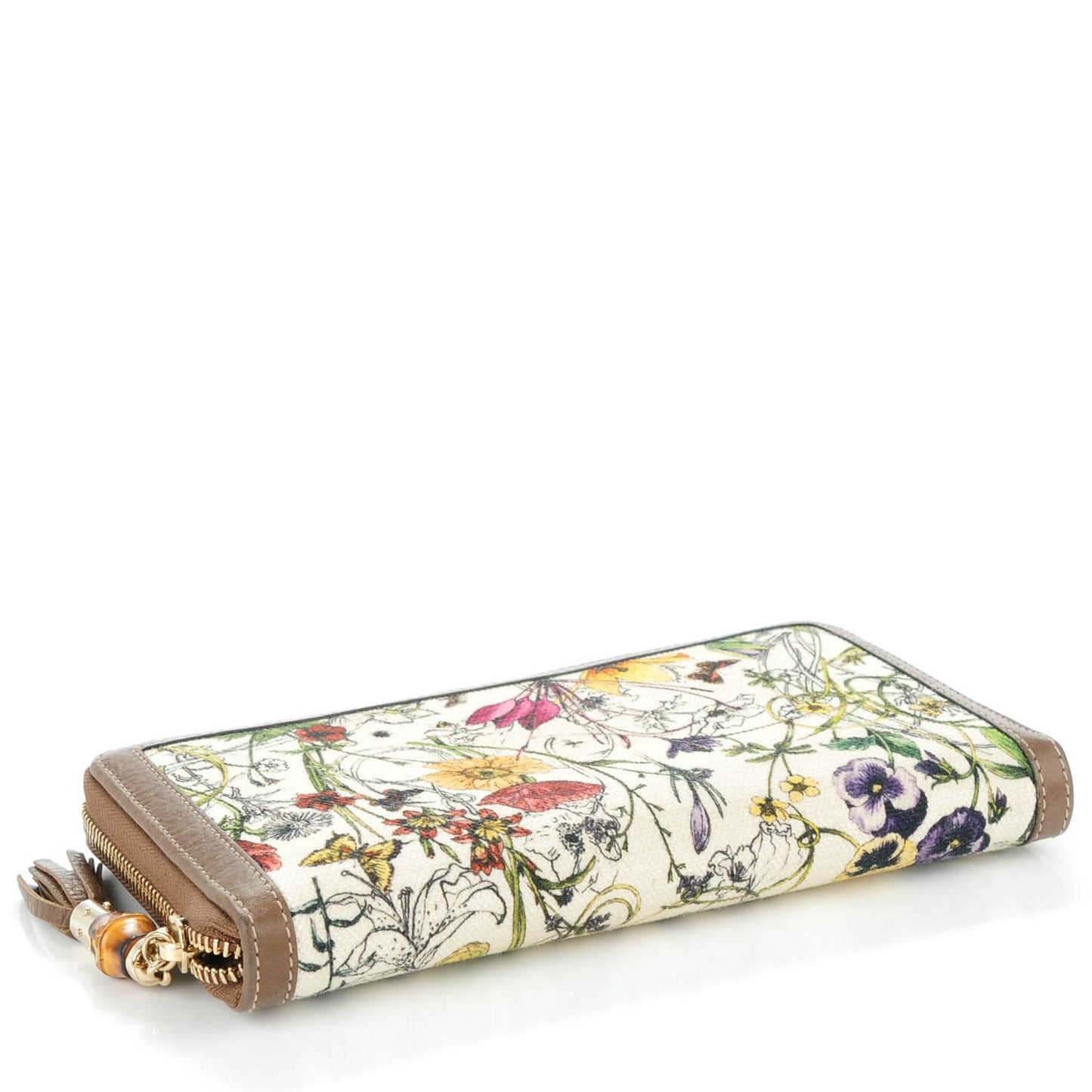 Canvas Flora Infiinity Tassel Zip Around Wallet White Multicolor Acero
