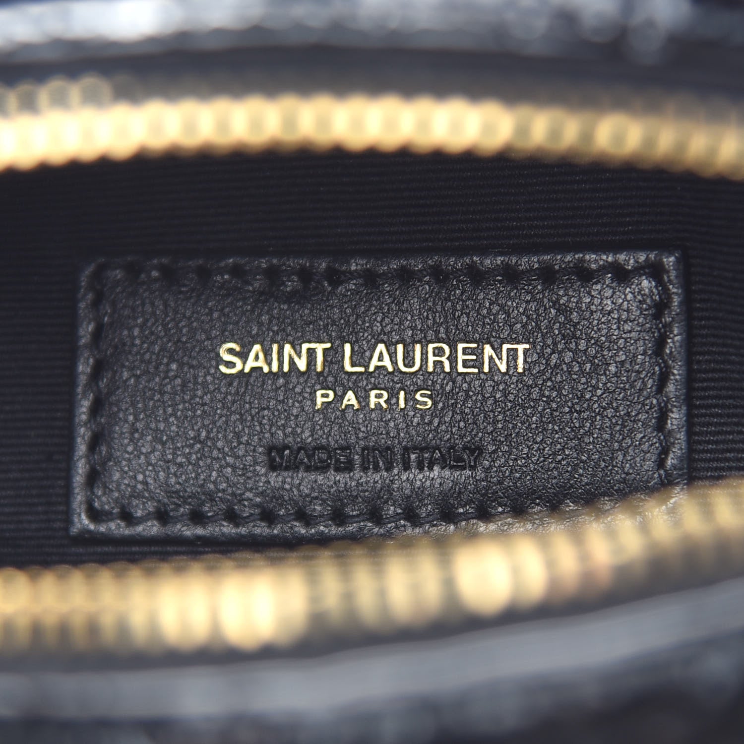 Saint Laurent Patent Crocodile Embossed Round Vinyle Camera Bag Black 6 of 10