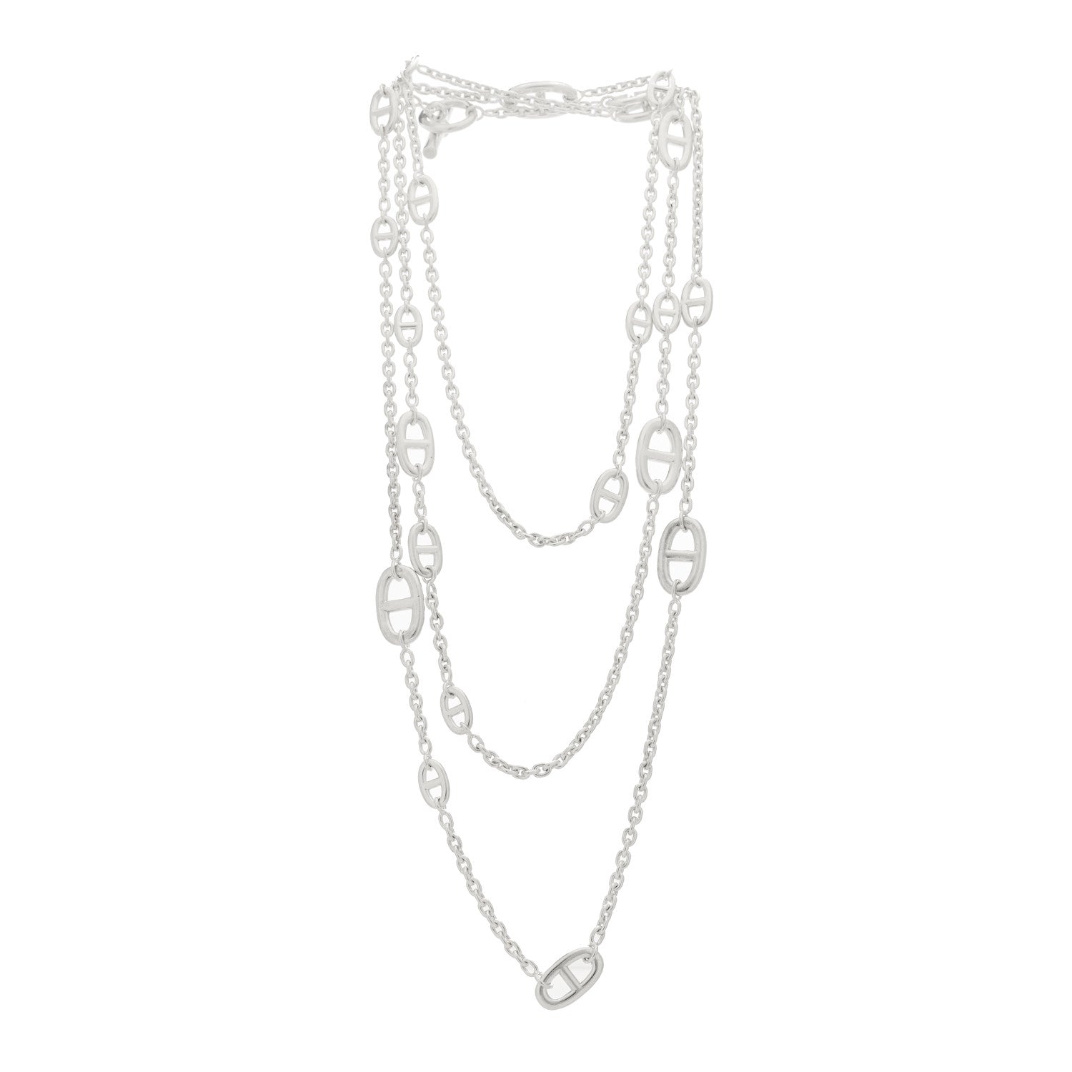 Hermes Sterling Silver Farandole Necklace 160 3 of 6