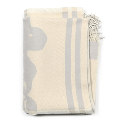 Hermes Cashmere Wool Brides De Gala Plaid Blanket Gris Perle 4 of 4