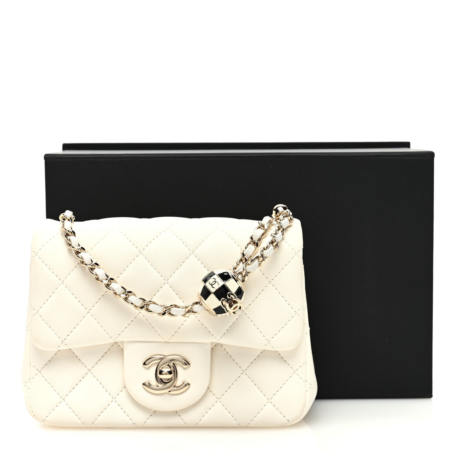 Chanel Lambskin Quilted Enamel Mini Pearl Crush Flap White 11 of 11