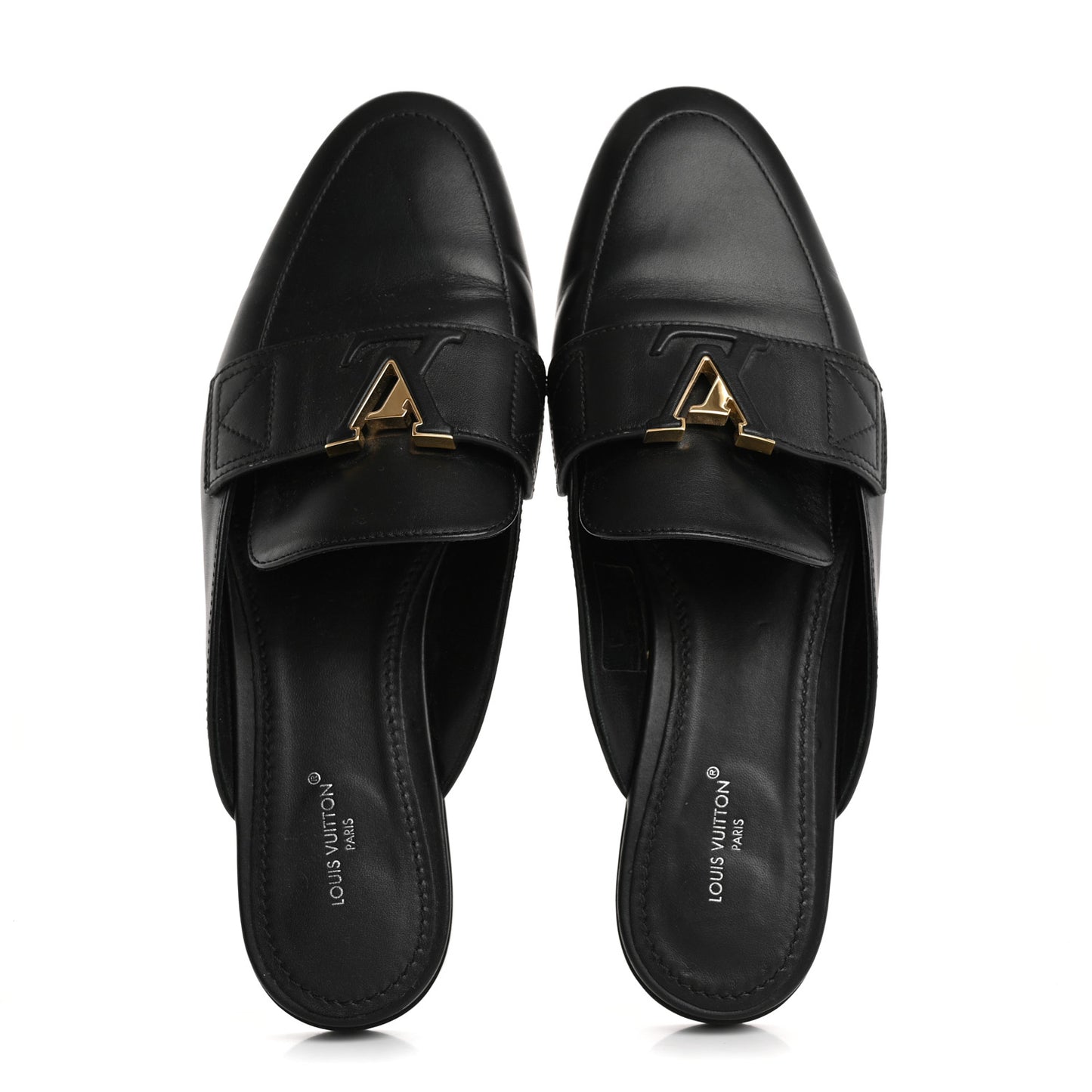 Calfskin LV Mare Open Back Loafers 38 Black