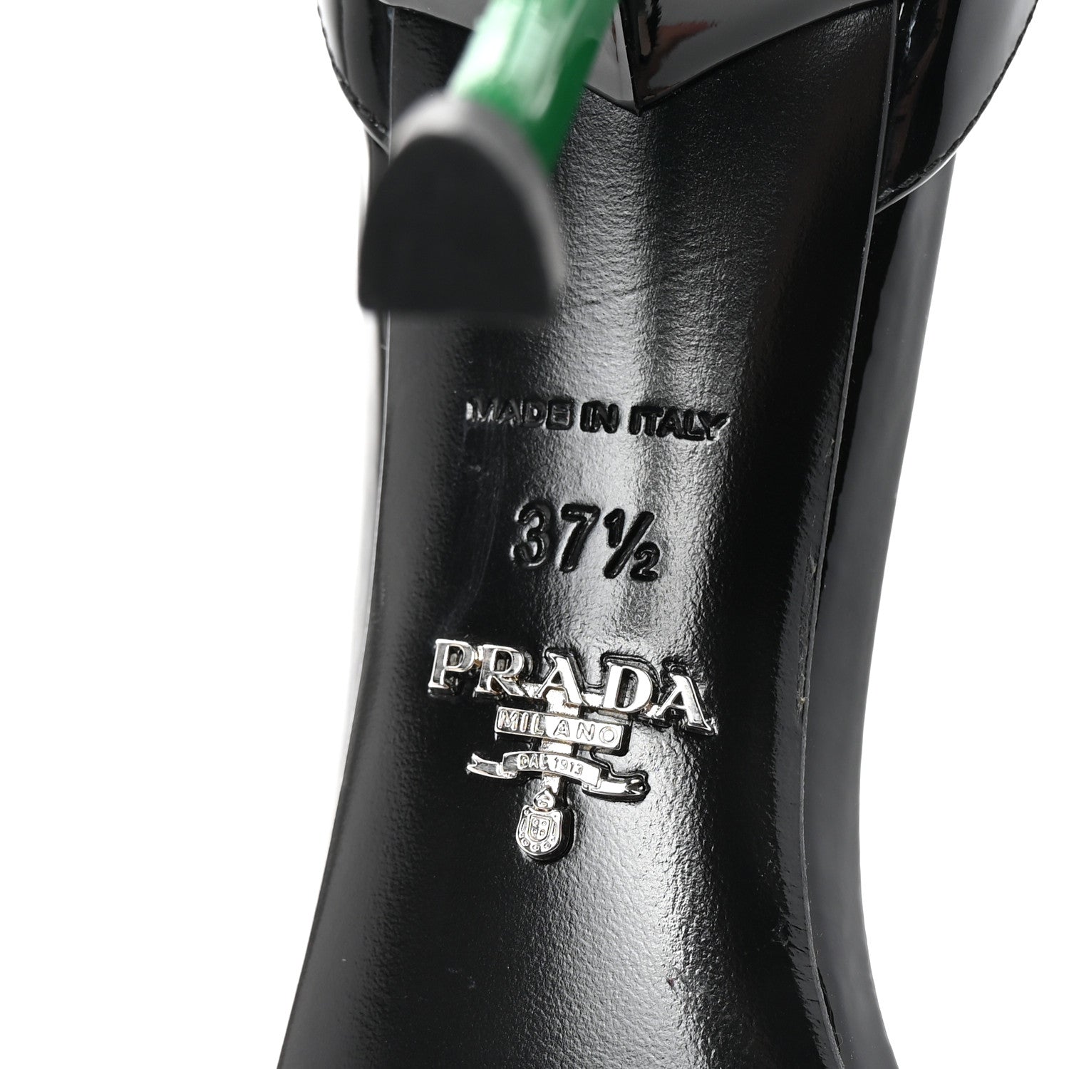 Prada Patent Embellished Capretto Fiori 85mm Pumps 37.5 Black Orchidea 7 of 9