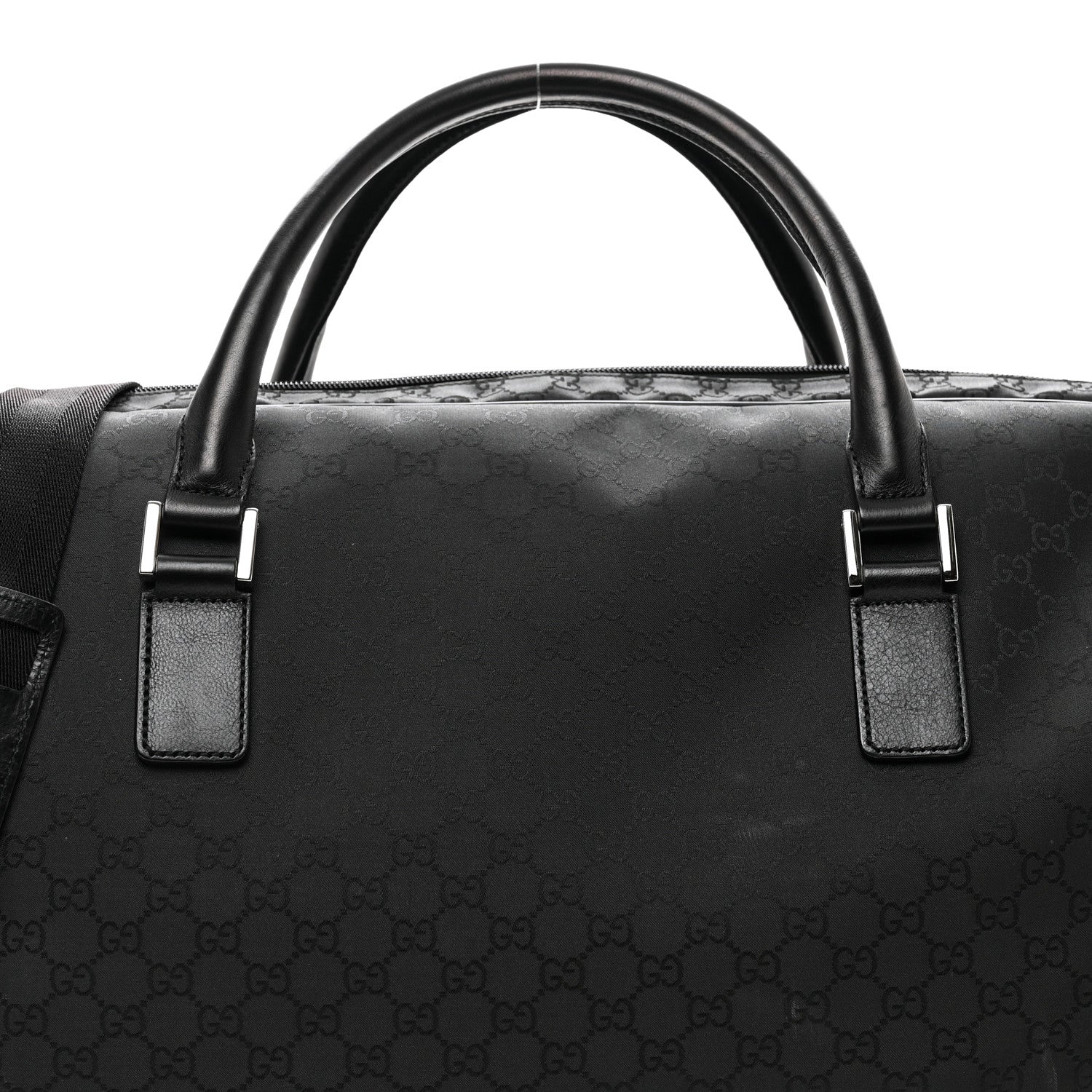 Gucci Denim Monogram Large Carry On Duffle Black 4 of 9