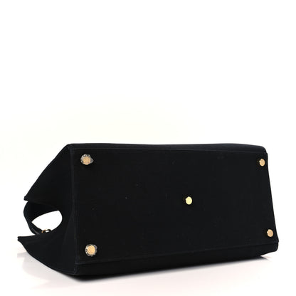 Fendi X VERSACE Cotton Canvas Cuoio Romano Fendace Logo Embroidered Signature Shopping Tote Black Gold 4 of 8