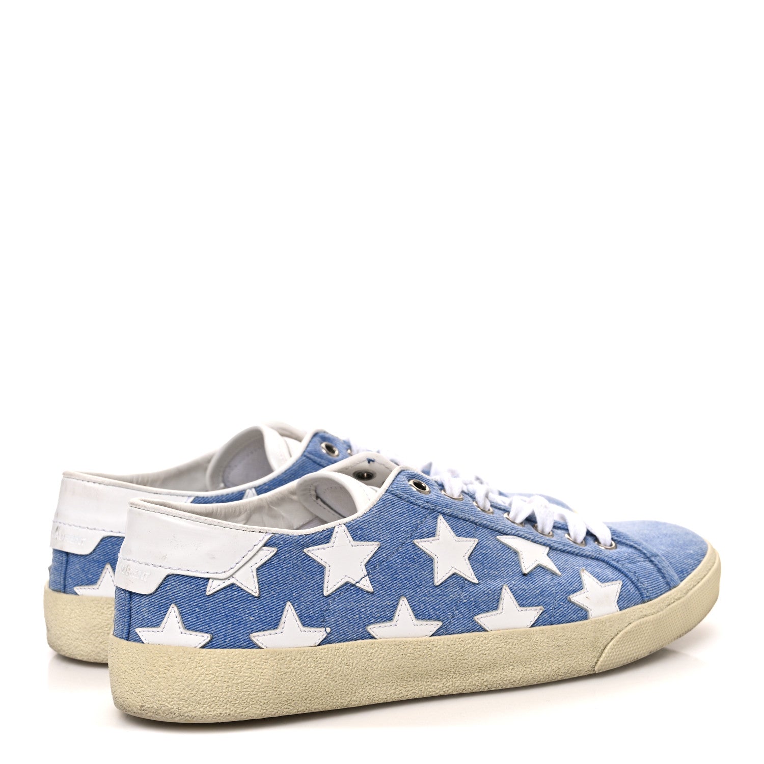 Saint Laurent Denim Calfskin Star Court Sneakers 39 Blue 5 of 9