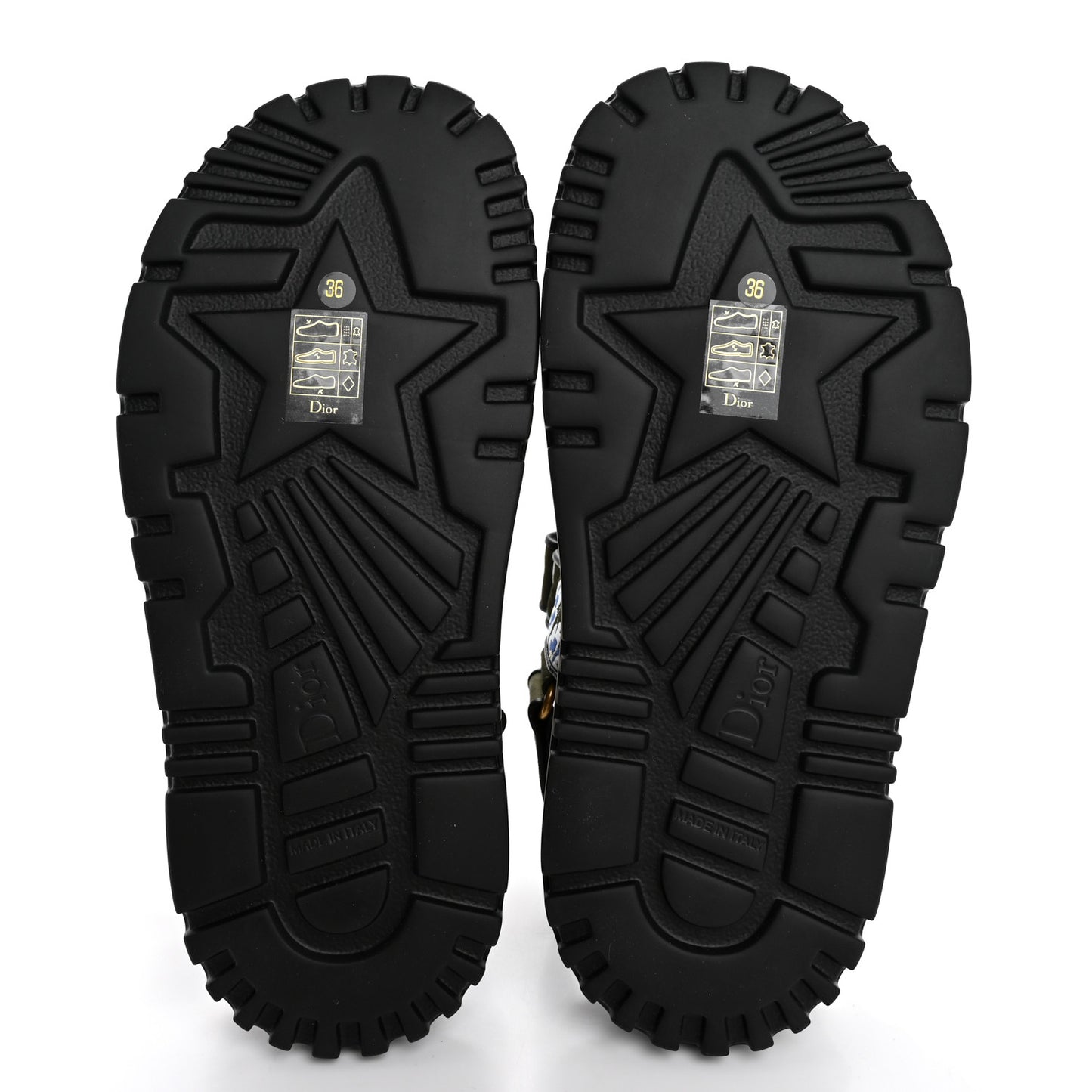 Technical Fabric Petites Fleurs Print Dioract Sandals 36 Kaki