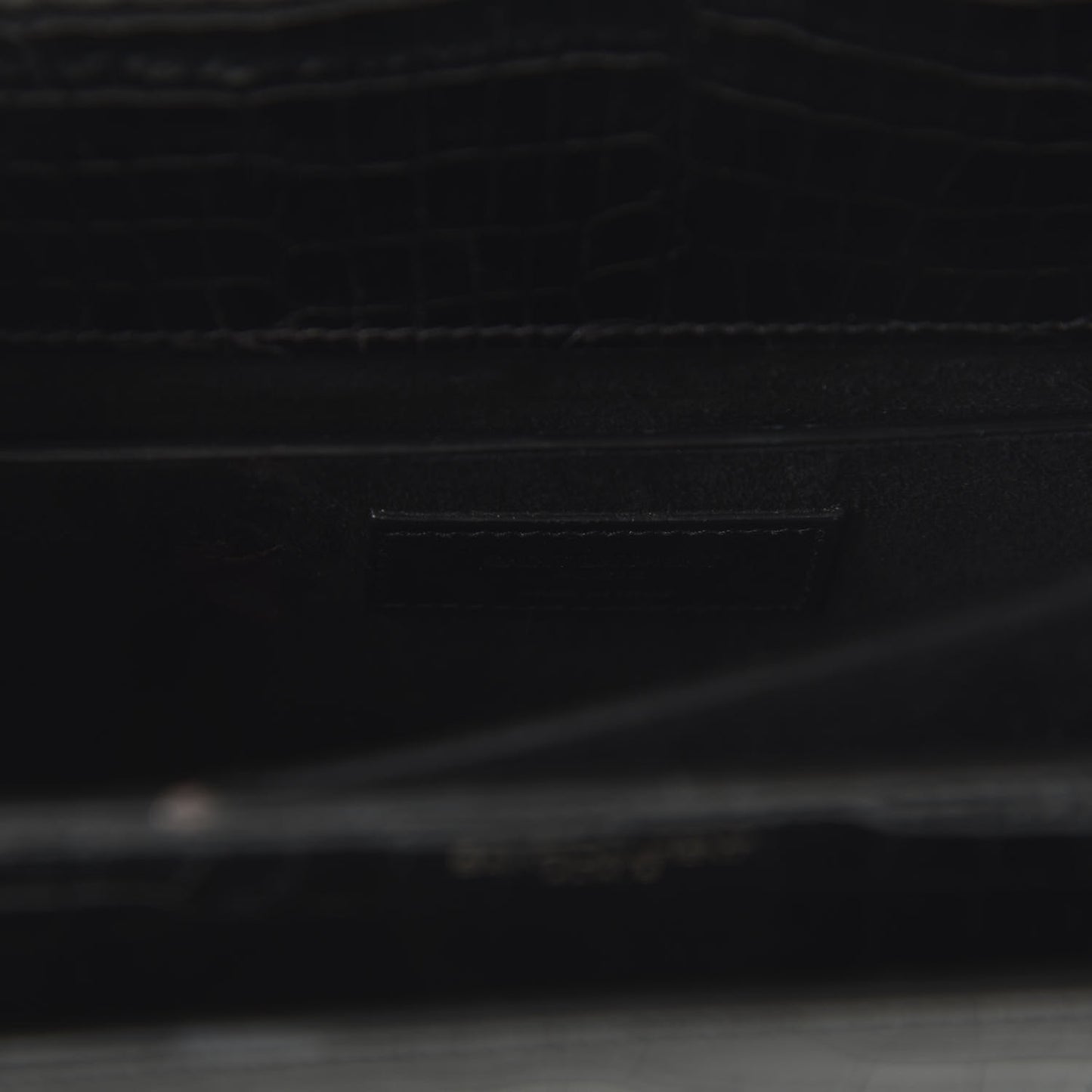 Calfskin Crocodile Embossed Medium Monochrome Monogram Sunset Black