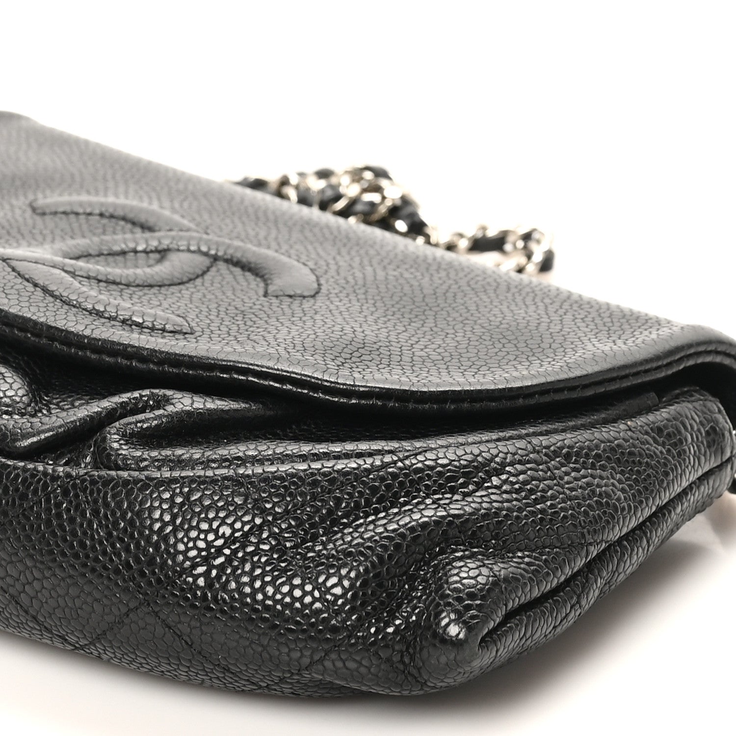 Chanel Caviar Half Moon Wallet On Chain WOC Black 10 of 10