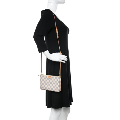 Louis Vuitton Damier Azur Double Zip Pochette 2 of 11