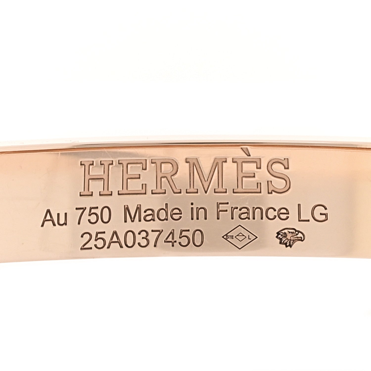 Hermes 18K Rose Gold Diamond PM Kelly Pave Bracelet LG 3 of 4