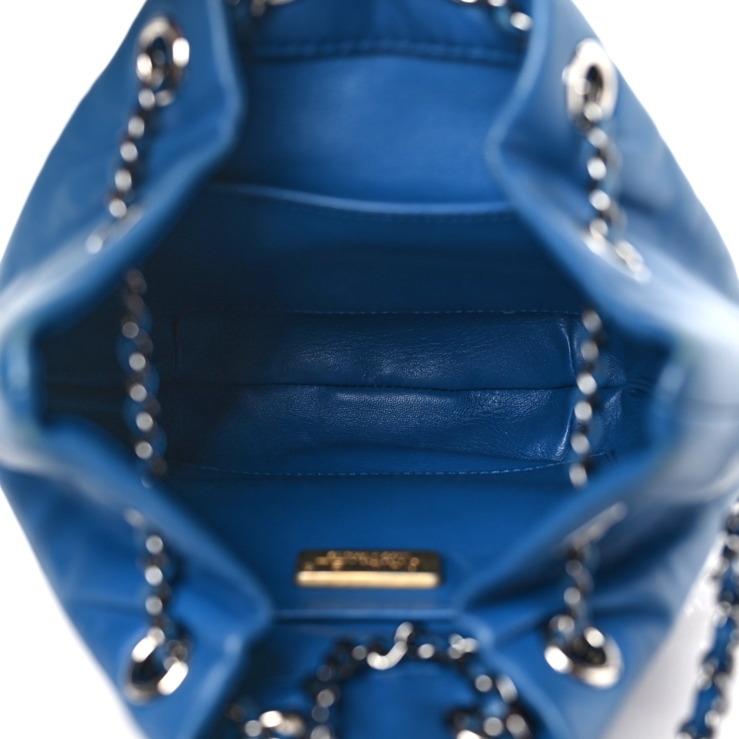 Snakeskin Calfskin Gabrielle Bucket Blue