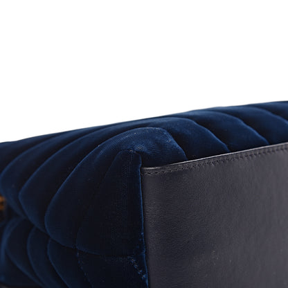 Saint Laurent Velvet Y Quilted Monogram Small Loulou Chain Satchel Medium Blue 18 of 21