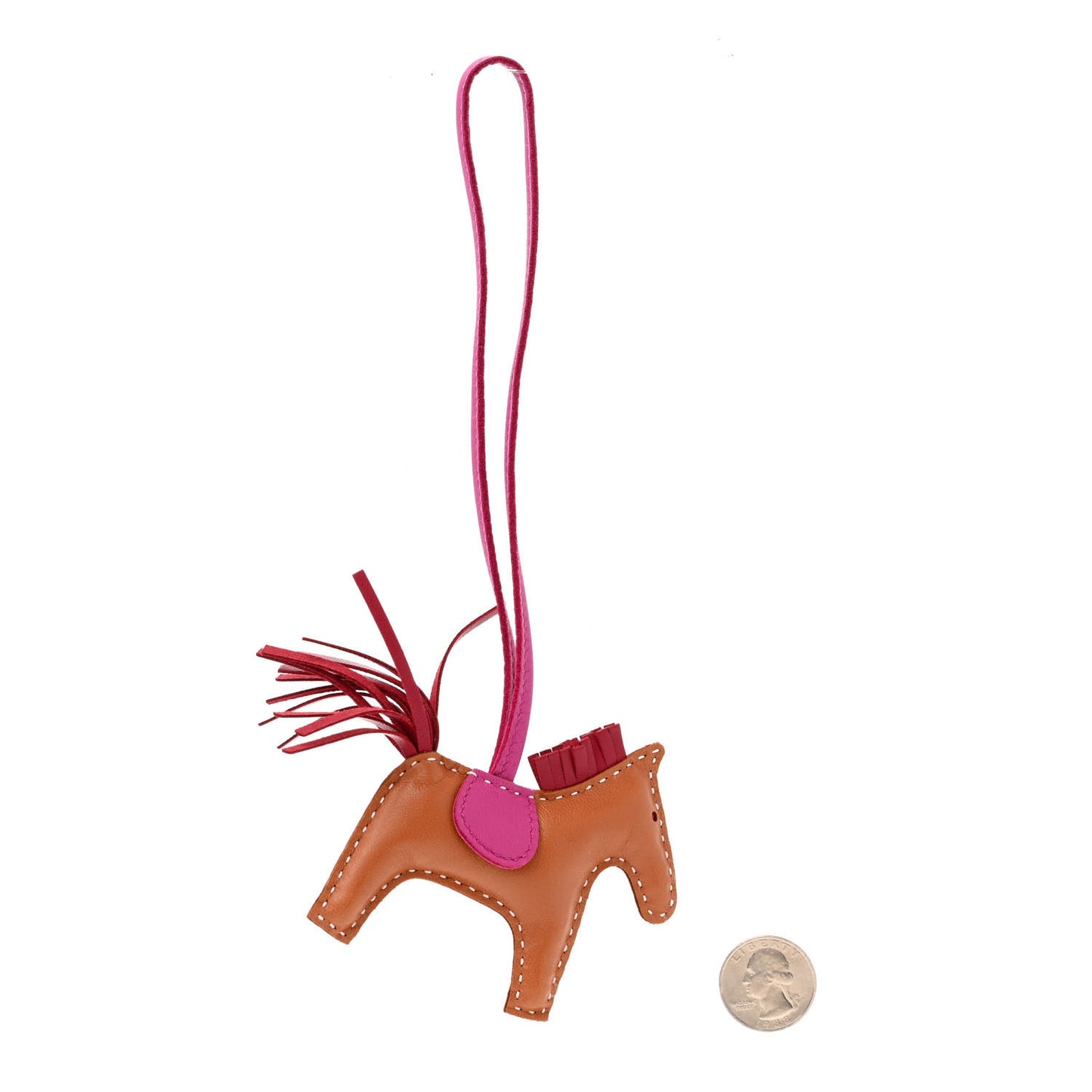 Milo Lambskin Grigri Rodeo Horse Bag Charm PM Gold Rubis Rose Poupre