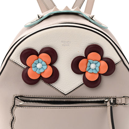 Fendi Vitello Dolce Floral Eyes Mini Backpack Grigio Polvere Multicolor 8 of 11