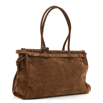 Prada Suede Large Bonnie Shoulder Bag Cocoa Brown 3 of 13
