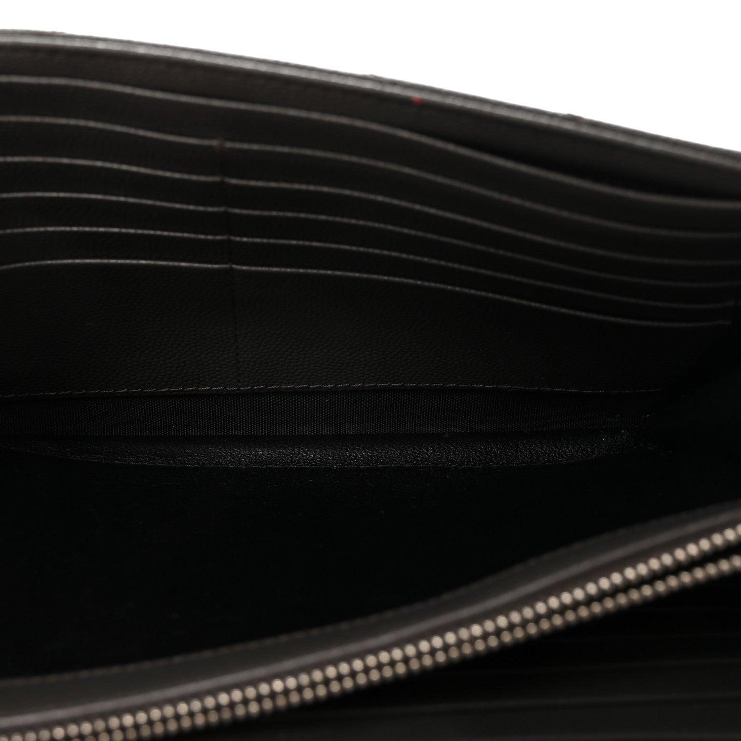 Saint Laurent Grain De Poudre Matelasse Chevron Monogram Chain Wallet Earth 5 of 10