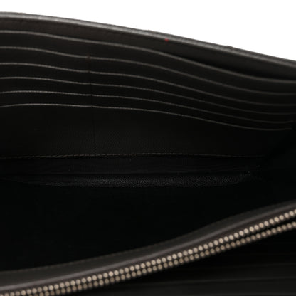 Saint Laurent Grain De Poudre Matelasse Chevron Monogram Chain Wallet Earth 5 of 10