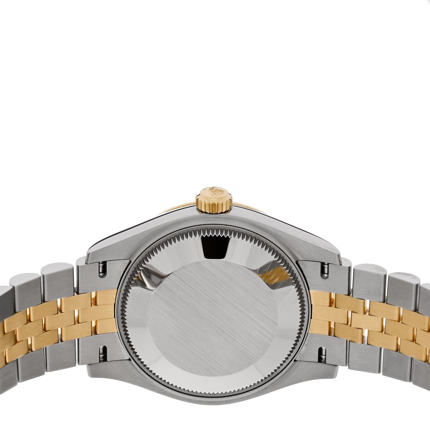 Rolex Stainless Steel 18K Yellow Gold Diamond 31mm Oyster Perpetual Datejust Watch Dark Grey 278273 4 of 5