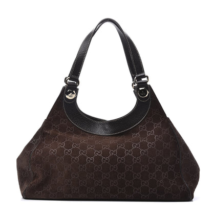 Gucci Monogram Suede Medium Charmy Shoulder Bag Dark Brown 1 of 9