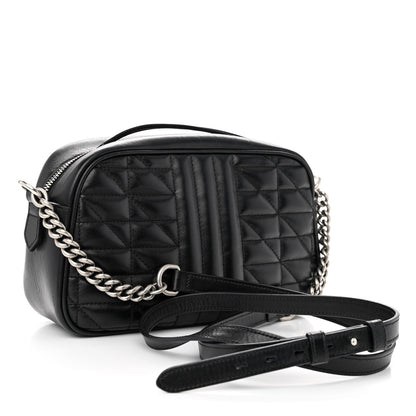 Gucci Calfskin Matelasse Aria Small GG Marmont Chain Shoulder Bag Black 3 of 11