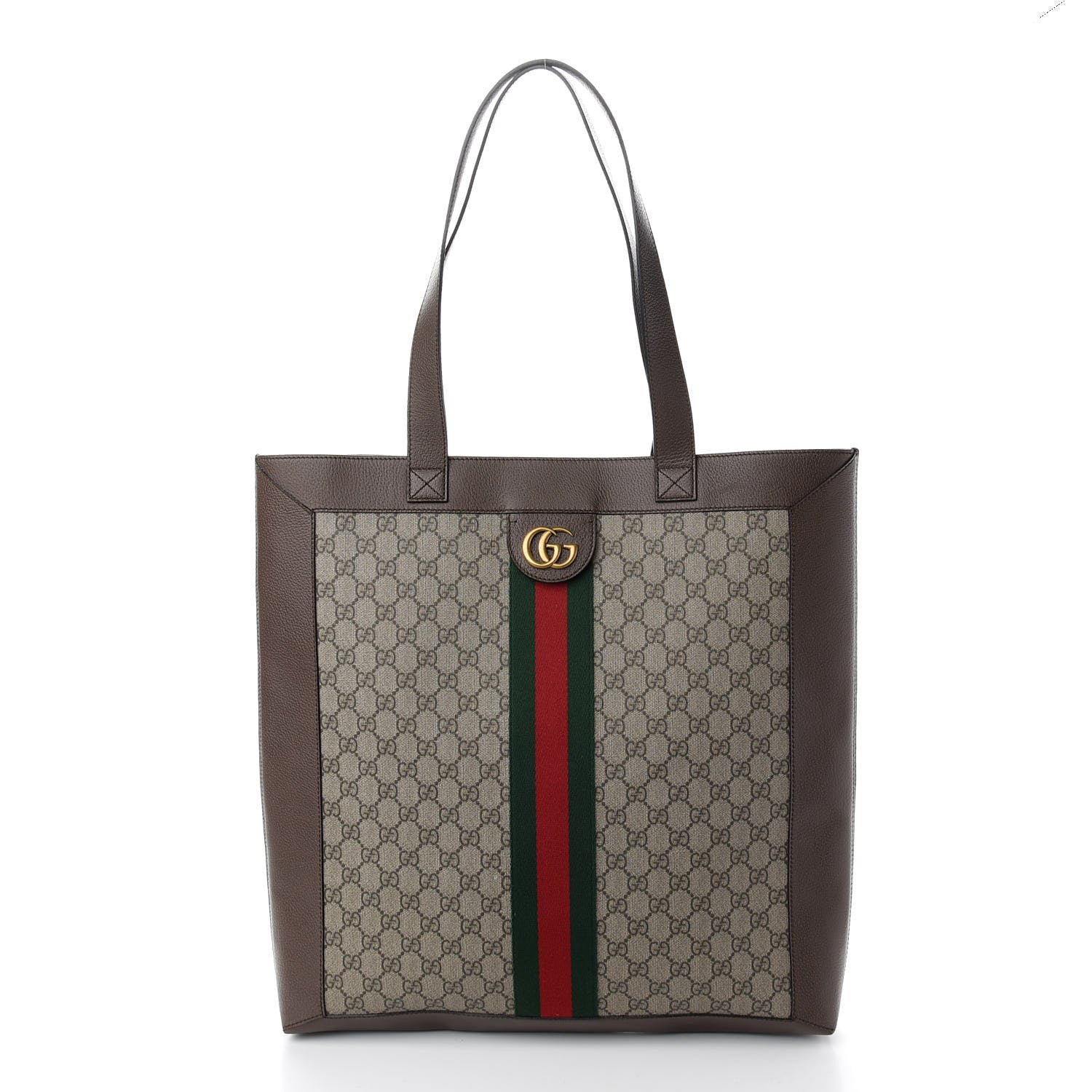 Gucci GG Supreme Monogram Web Large Ophidia Vertical Shopping Tote Brown 3 of 10