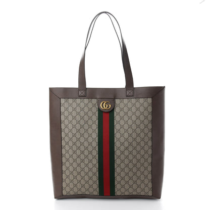 Gucci GG Supreme Monogram Web Large Ophidia Vertical Shopping Tote Brown 3 of 10
