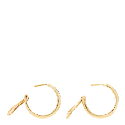 Tiffany 18K Yellow Gold Platinum Diamond Crossover Etoile Hoop Earrings 2 of 3