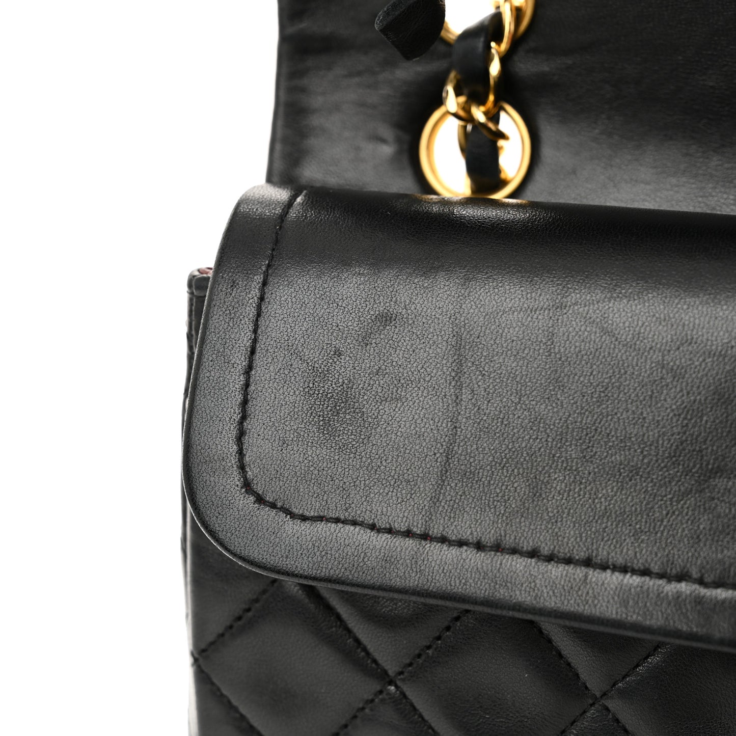 Lambskin Quilted Small Double Flap Black