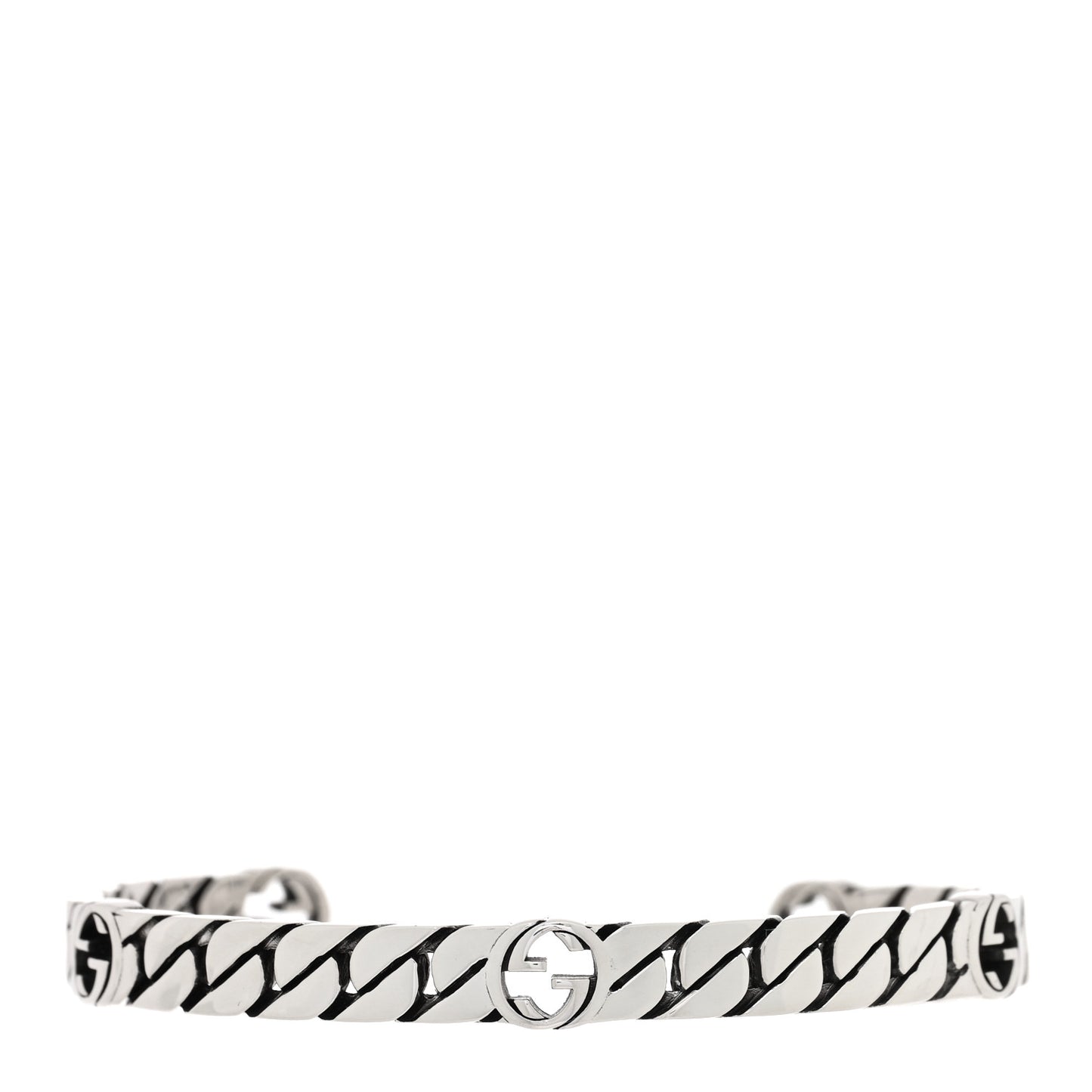 Sterling Silver Interlocking G Cuff Bracelet