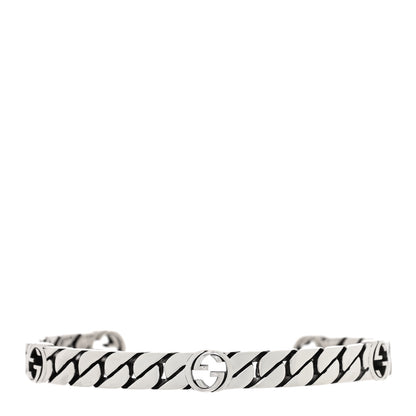 Gucci Sterling Silver Interlocking G Cuff Bracelet 1 of 4