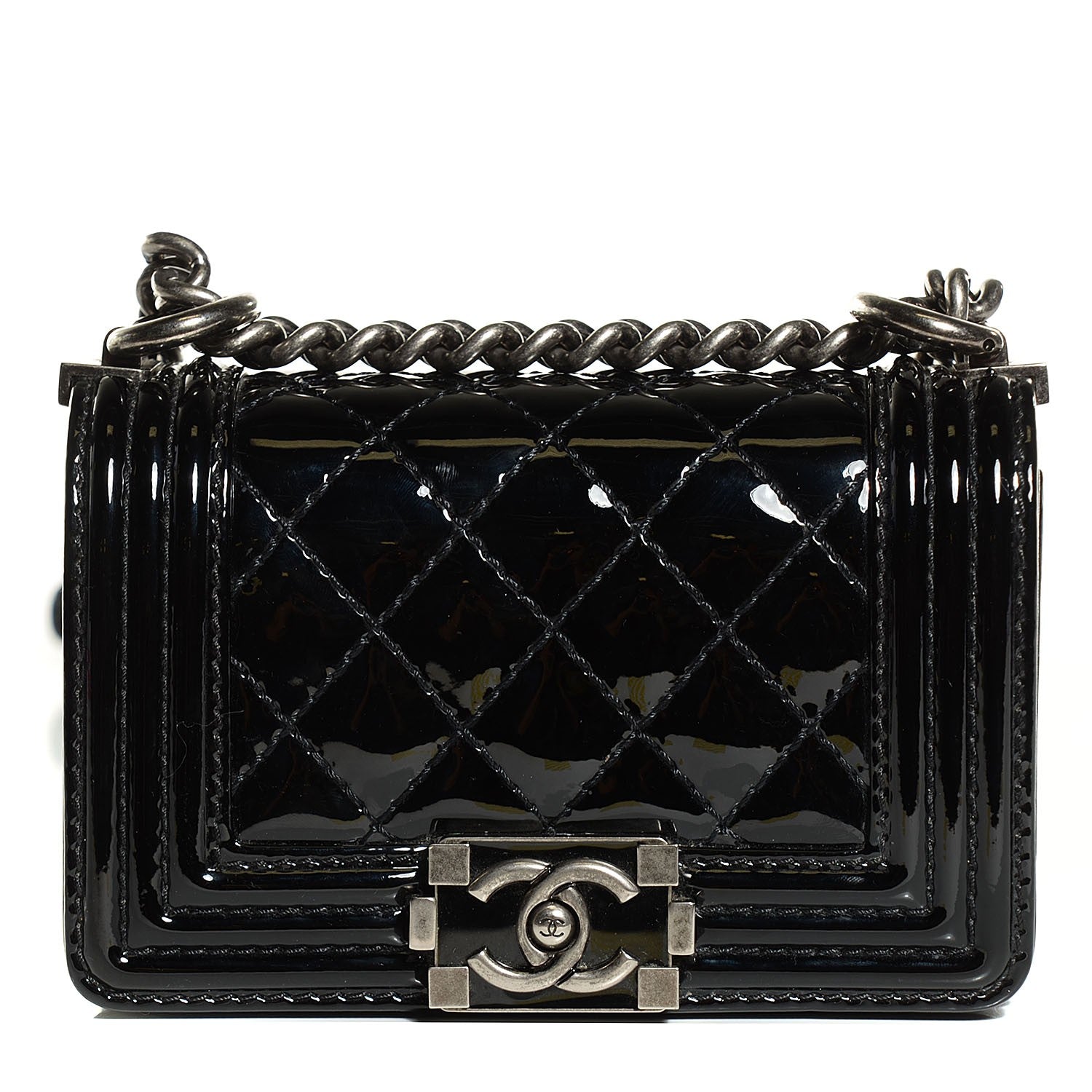 Chanel Patent Quilted Mini Boy Flap Black 1 of 8