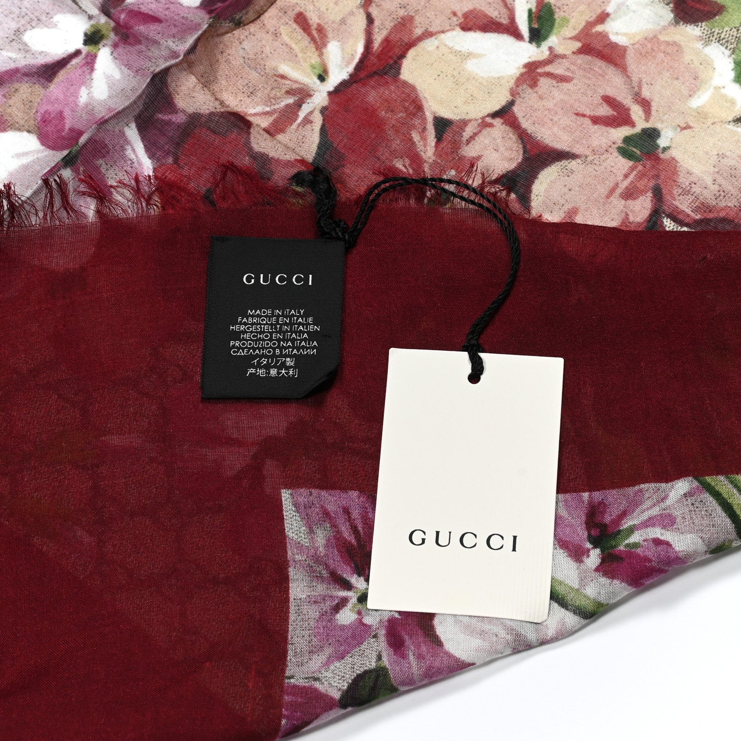 Gucci Modal Silk GG Monogram Gery Square Scarf Lacquer Light Brown 5 of 5