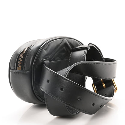 Gucci Calfskin Matelasse GG Marmont Belt Bag 85 34 Black 3 of 10