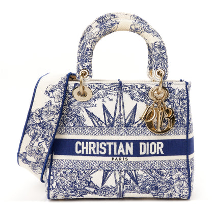 Christian Dior Canvas Reverse Embroidered Rêve d'Infini Medium Lady D-Lite Blue Multicolor 1 of 10