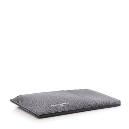 Saint Laurent Grained Calfskin 5 Fragments Zip Pouch Card Holder Black 4 of 8