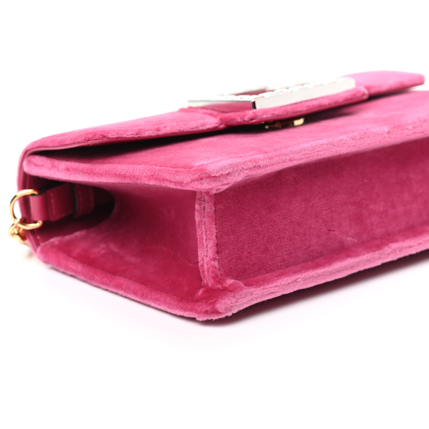 Gucci Velvet Crystal Square G Shoulder Bag Light Raspberry Rose 8 of 9