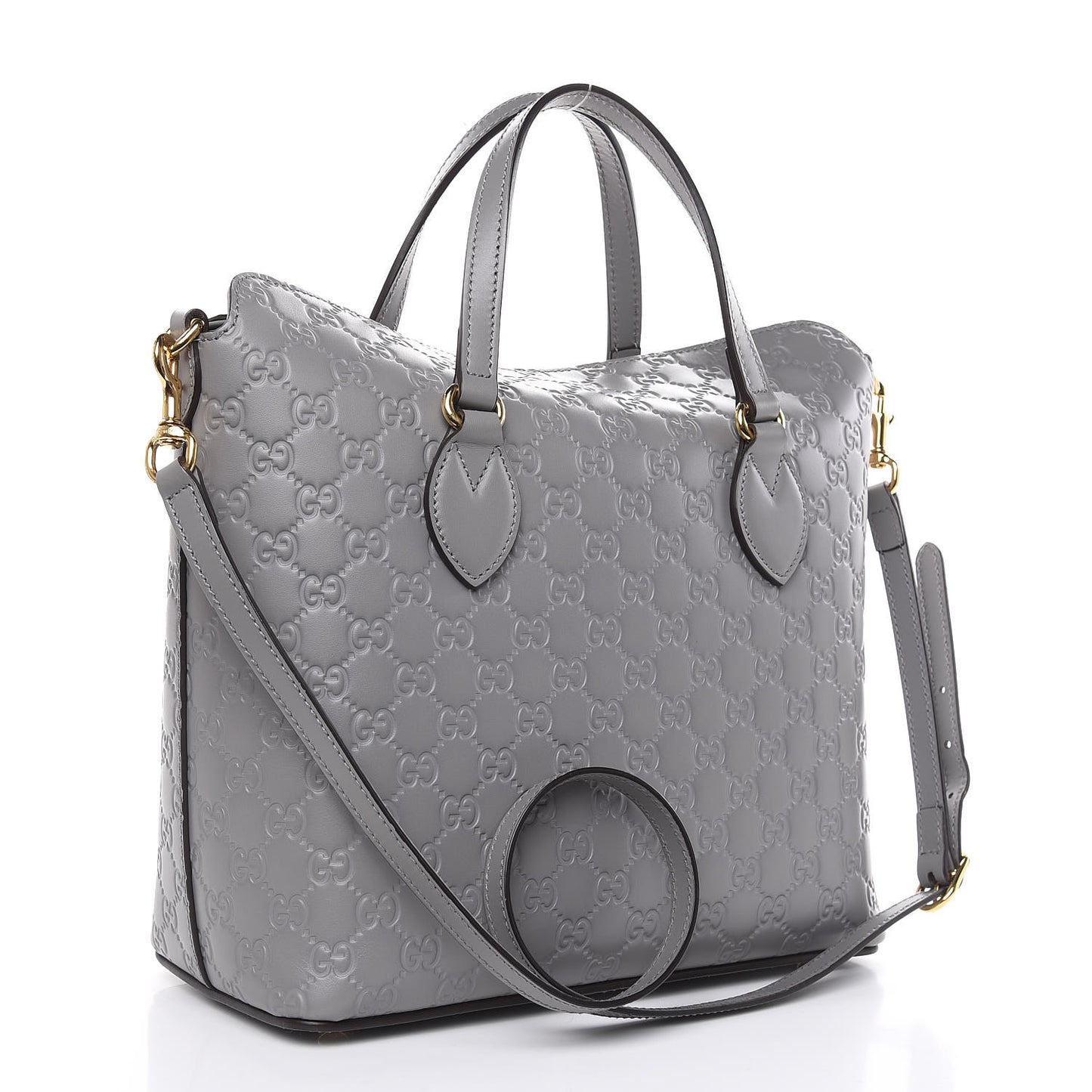 Guccissima Linea A Foldover Tote Storm Grey