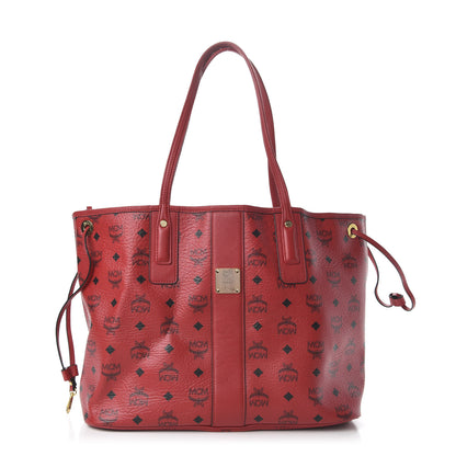 MCM Visetos Medium Liz Reversible Shopper Tote Ruby Red 9 of 16