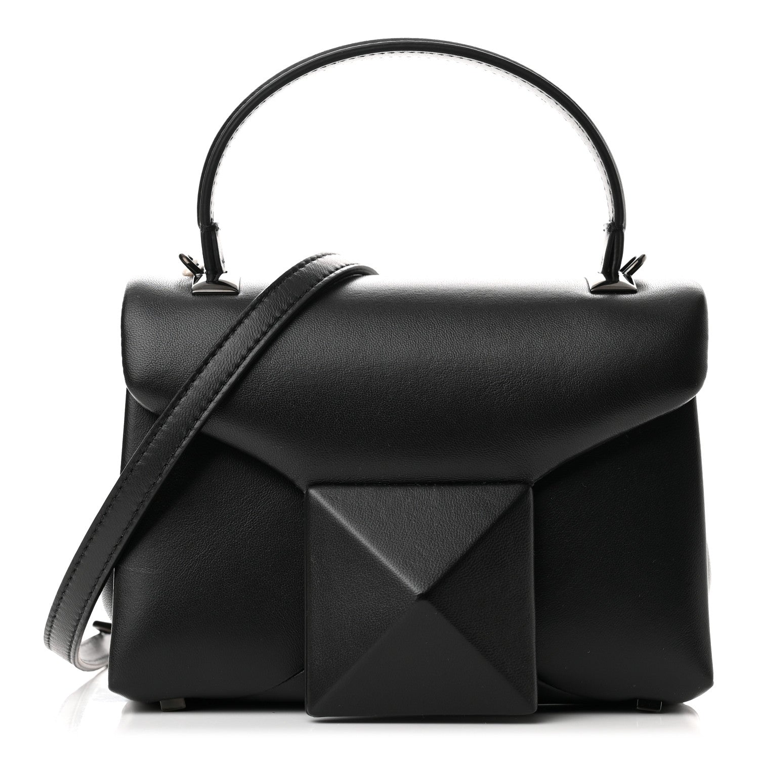 Valentino Garavani Nappa Tonal Monochrome Mini One Stud Top Handle Bag Black 1 of 9