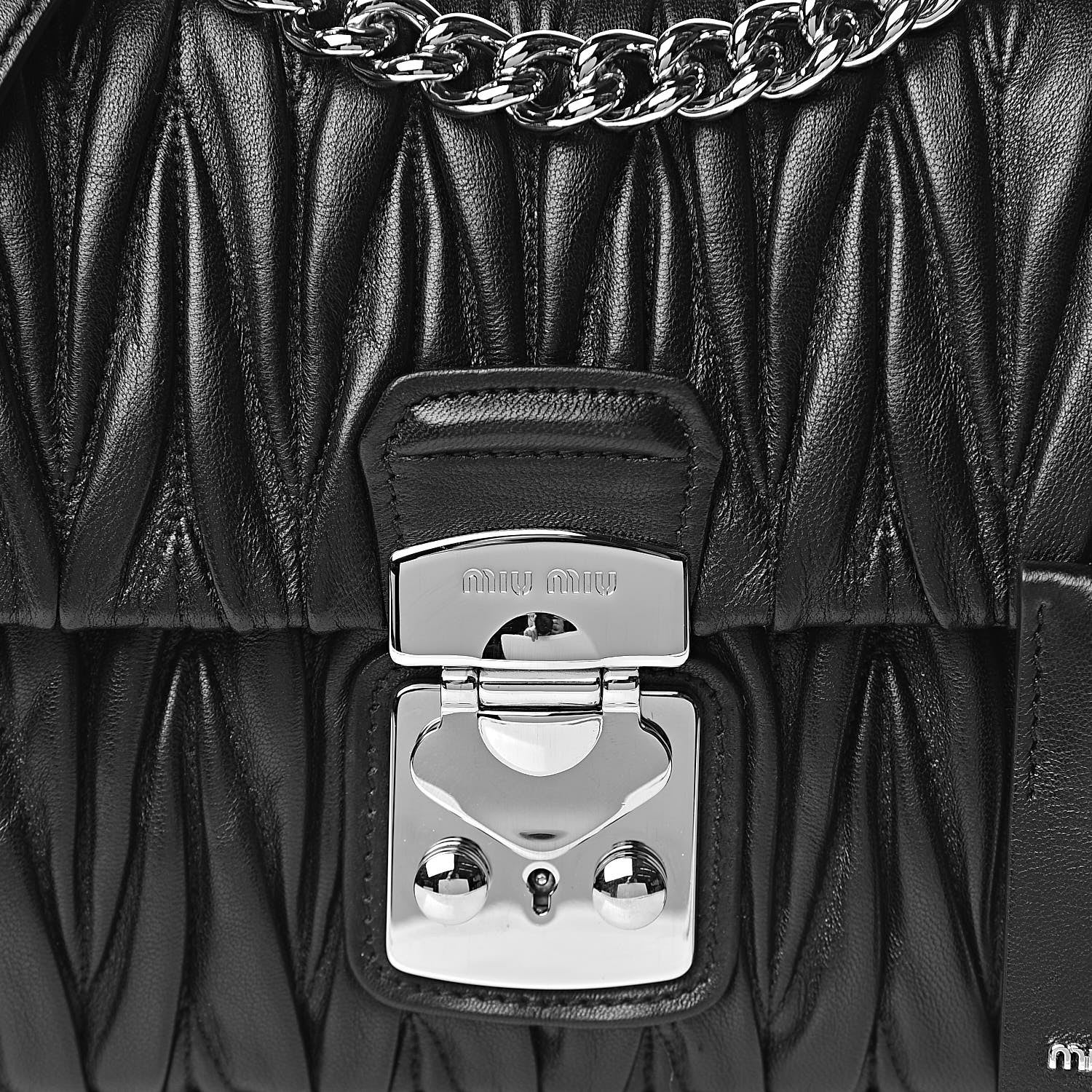 Miu Miu Nappa Matelasse Flap Black 13 of 13