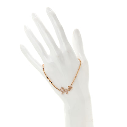 Christian Dior Crystal Diorable Lion Logo Bracelet Rose Gold 2 of 4