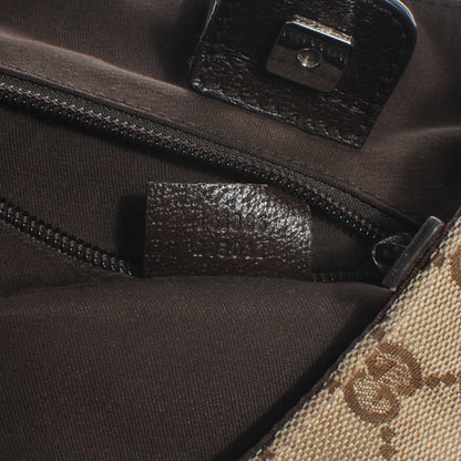 Gucci GG Monogram Medium Web Handle Double Pocket Tote Brown 6 of 7